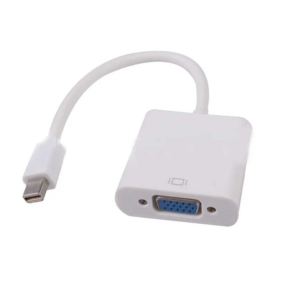 50 шт. Thunderbolt Mini DP в VGA адаптер конвертер кабель для MacBook PC Розничная упаковка