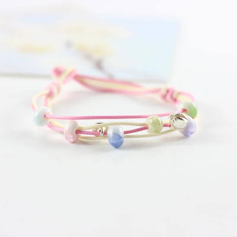 Многоуровневый браслет с шармами красочные керамические бусины регулируемые