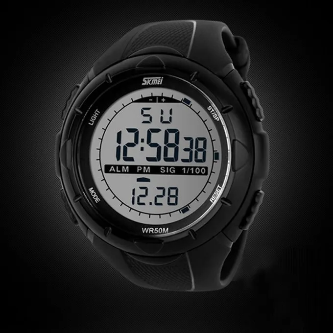Мужские спортивные часы skmei цифровые наручные часы reloj hombre с большим циферблатом военные противоударные водонепроницаемые часы для мужчин