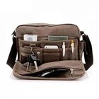 Винтажная холщовая сумка-мессенджер для мужчин, Многофункциональный s портфель, деловая дорожная сумка, XA108WC