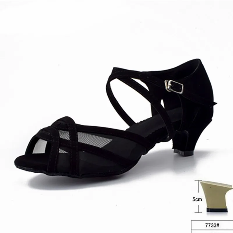 black 5cm thick heel Черный Женская Обувь для бальных танцев леди костюмы для латиноамериканских танцев Танцы обувь на низком каблуке 4,5 см 5 см 6 см мягкая подошва Танго танцы вальса; - Цвет: black 5cm thick heel