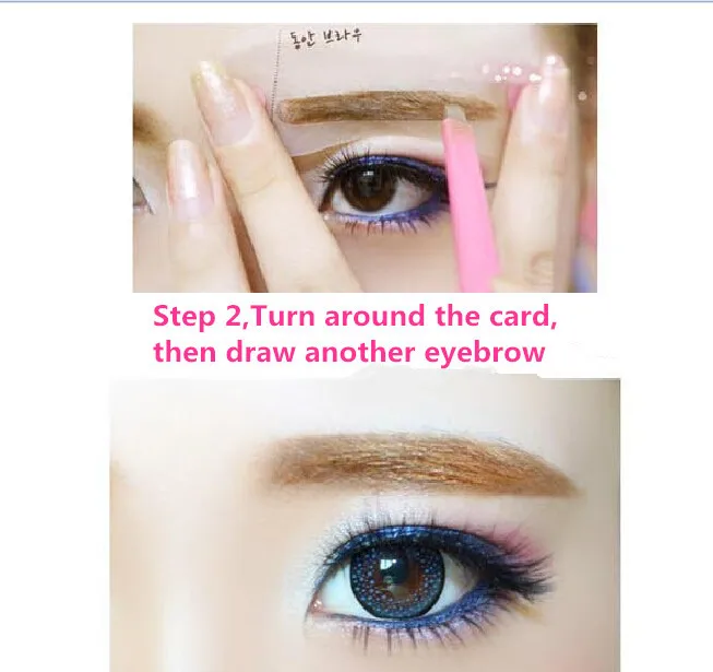 Женщины бровей трафареты 3 стили многоразовые брови рисунок руководство карты