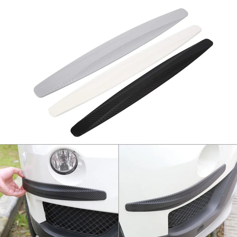 2018 New 1 Pair Carbon Fiber Front&ampRear Bumper Protector Corner Guard Scratch Sticker Black/White/Gray | Автомобили и