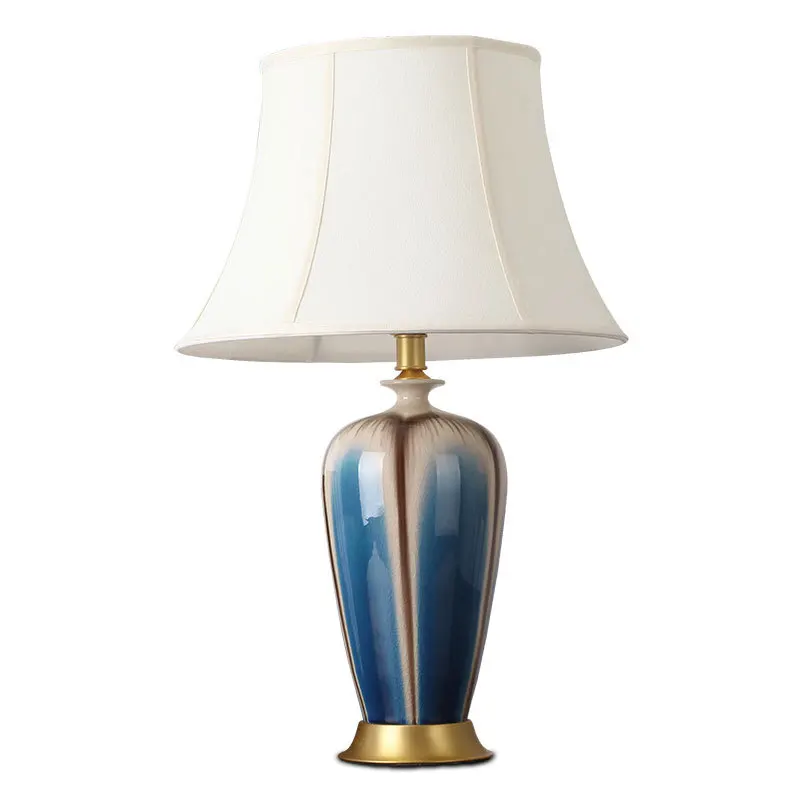 

Tuda Free Shipping Retro Painted Vase Ceramic Table Lamp European Style Ceramic Table Lamp Decorative Desk Lamp E27 110V-220V