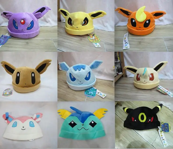 Новый мягкий плюшевый костюм Pokemon Go Evee Umbreon Sylveon Snorlax шапка и Кепка в подарок