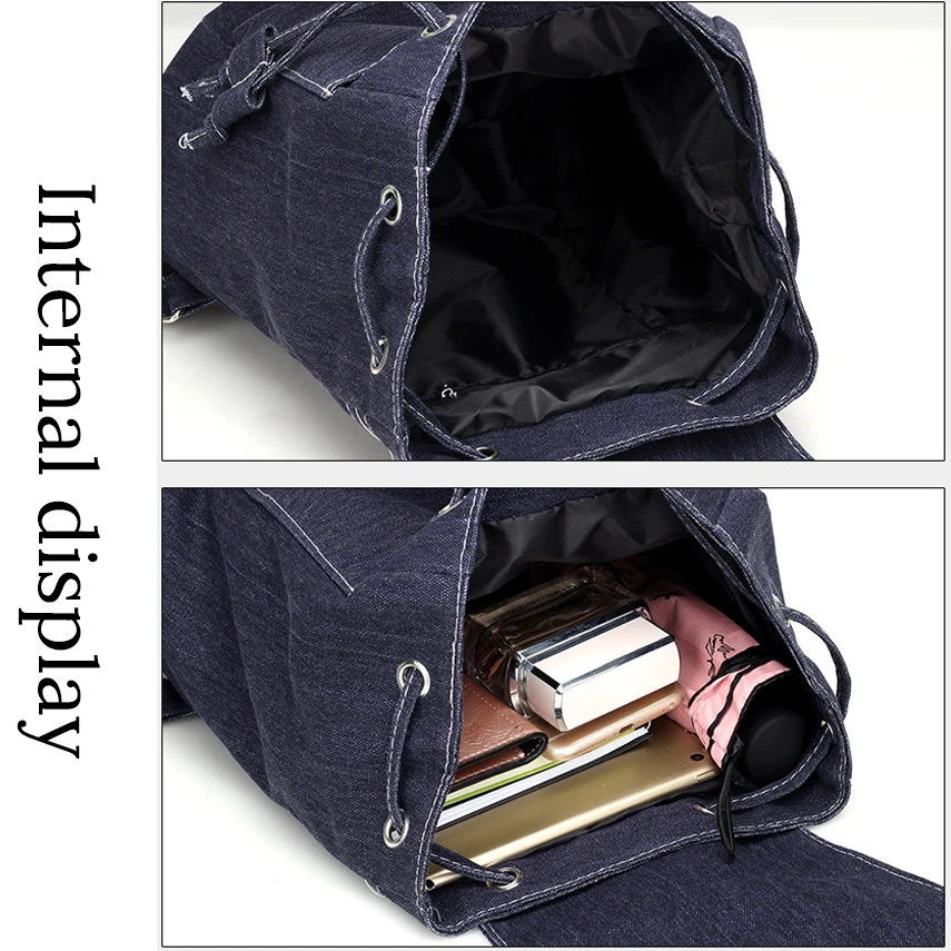 Холст Для женщин рюкзак джинсовая Drawstring школьные рюкзаки для подростков девочек небольшой рюкзак женский рюкзак Mochilas Feminina