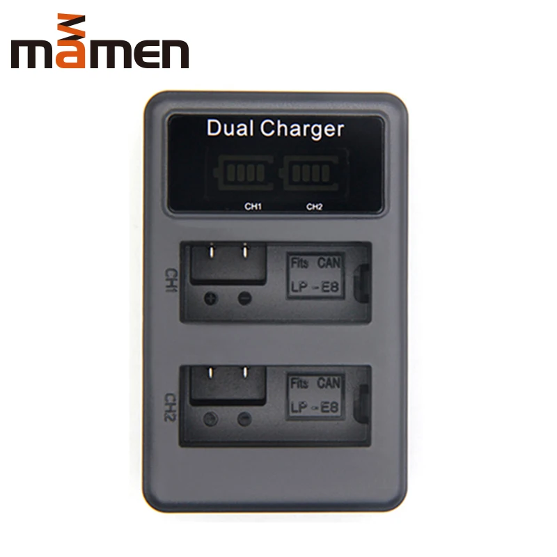 Mamen LP-E8 LPE8 LP E8 Батарея батареи один Зарядное устройство USB LCD Dual charger для цифровой однообъективной зеркальной камеры Canon EOS 550D 650D 700D X4 X5 X6i X7i T2i T3i
