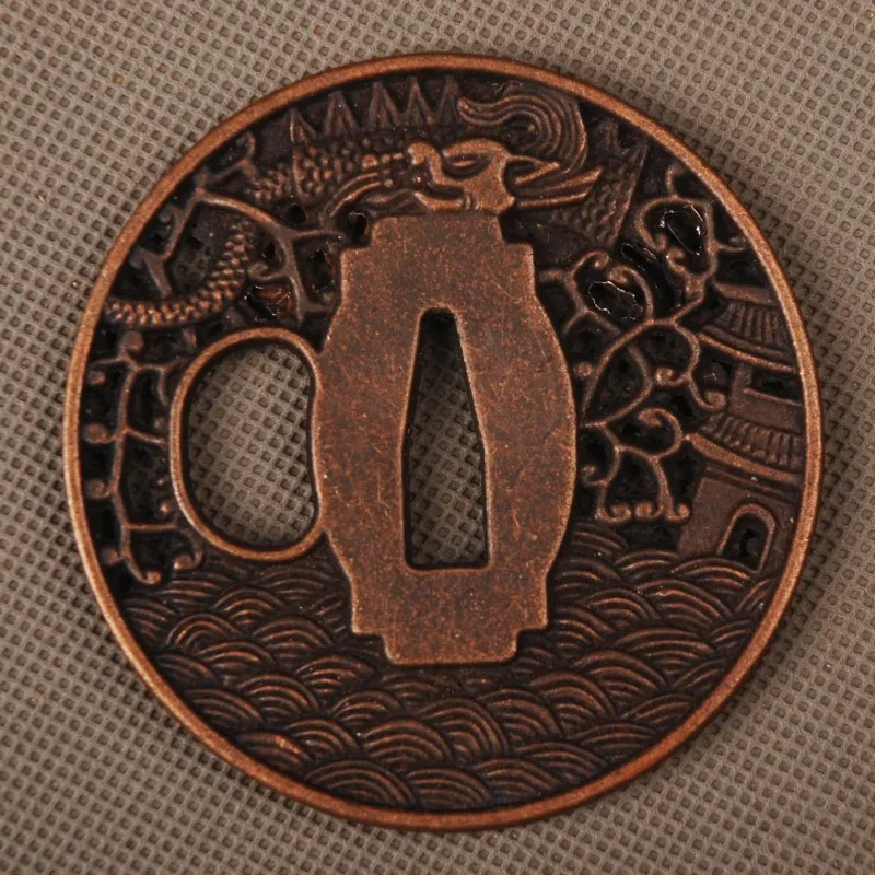 Новый изящный узор резной меч фитинг из сплава Tsuba защитная ручка для фотографий