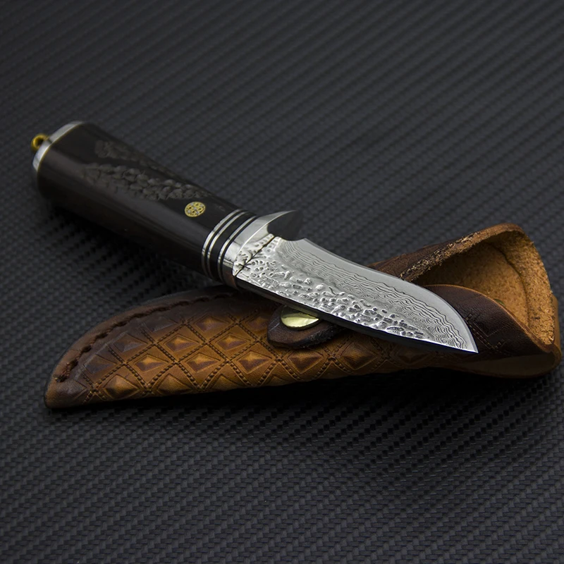 VG10 Дамаск фиксированным лезвием Ножи кобуры тактические EDC на открытом воздухе