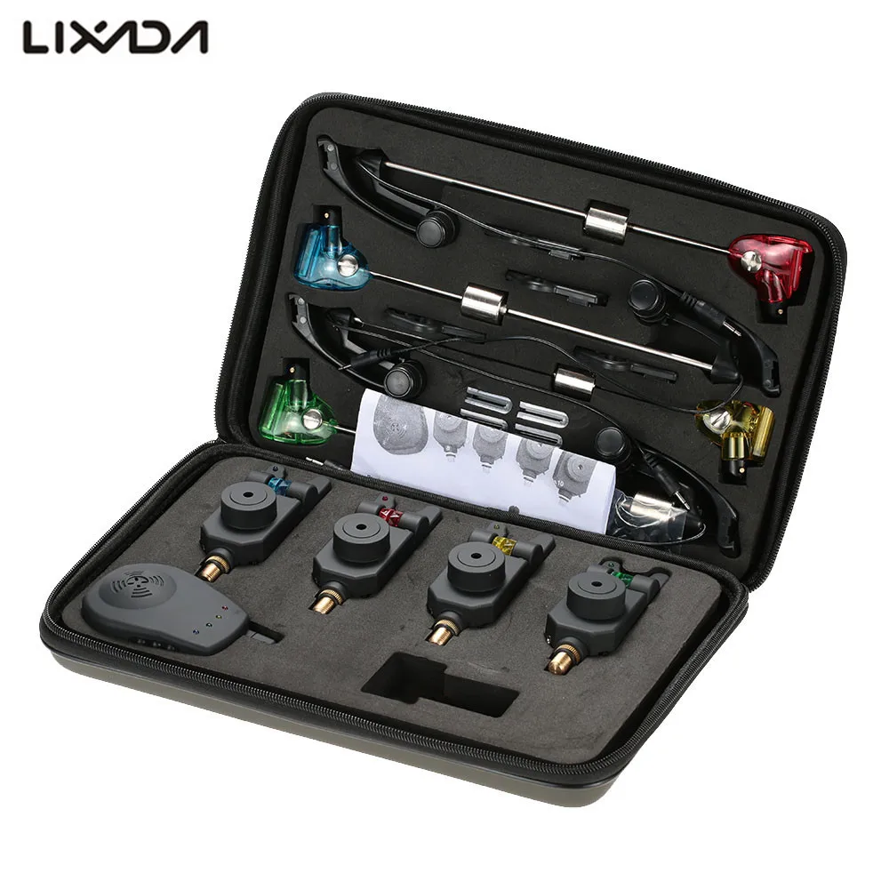 Lixada 4 + Беспроводной набор сигнализации для ловли карпа укуса свингера с