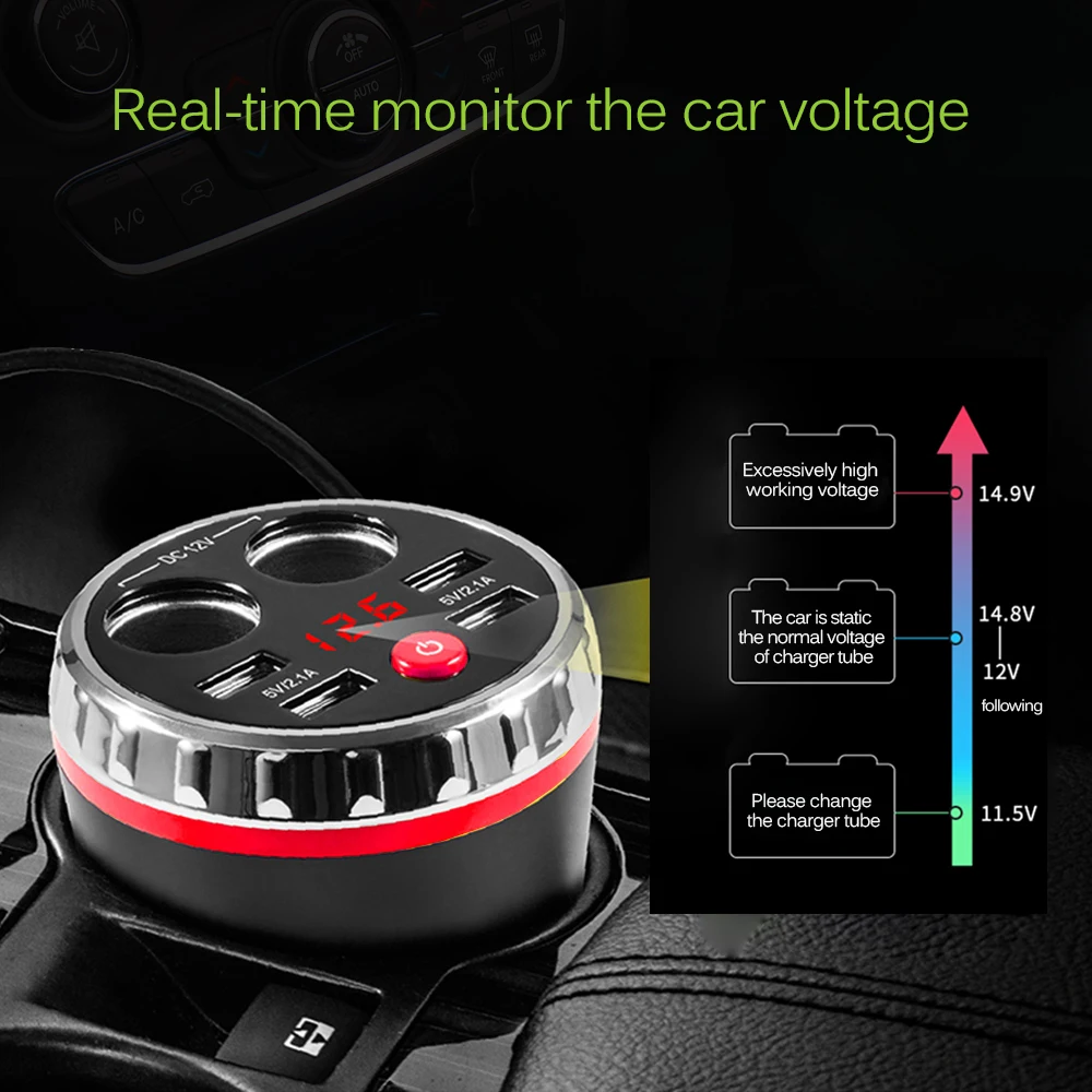 Автомобильное зарядное устройство Onever 5 В 3 1 А 4 USB Разветвитель