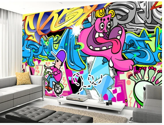 Пользовательские 3D художественные обои городские граффити 3d настенные фрески