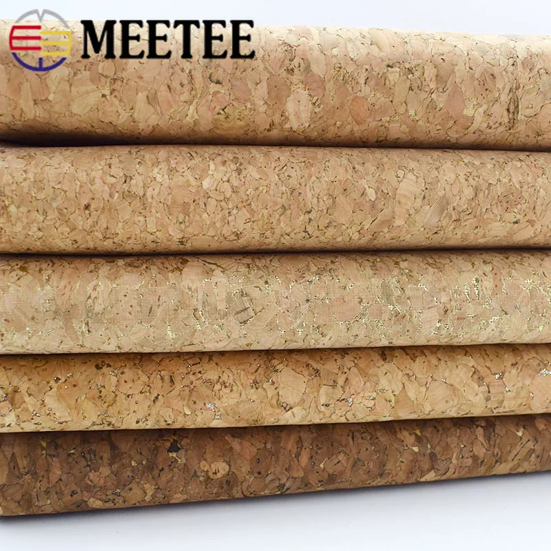 Meetee 90x140 см 0,5 мм чистая натуральная пробковая кожа ткань под дерево мягкий материал для фона обувь декоративная сумочка ремесла