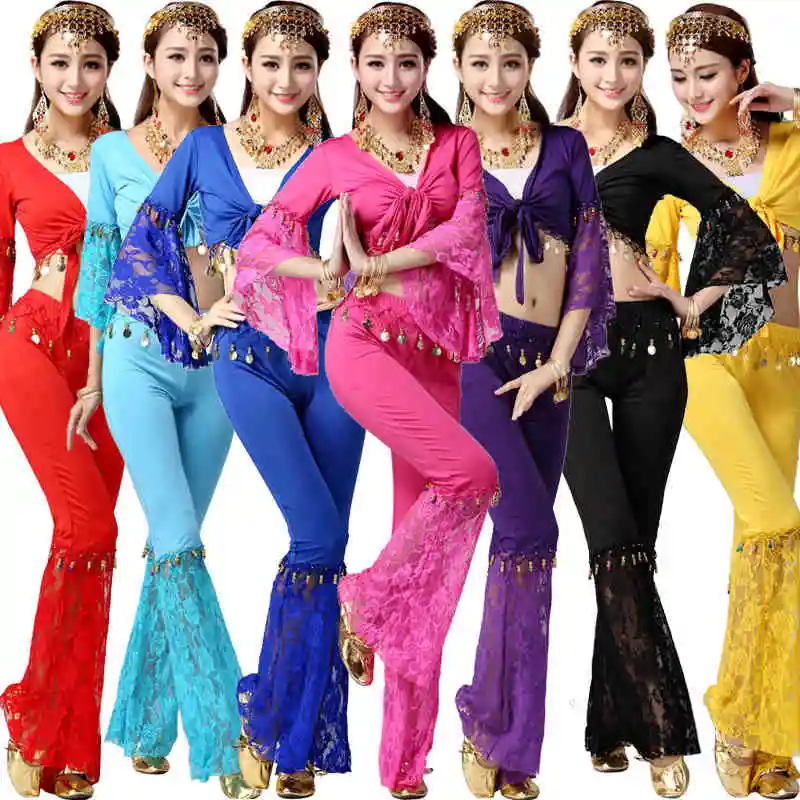 2 шт. костюм для танца живота Болливуд кружевной Египетский индийское платье