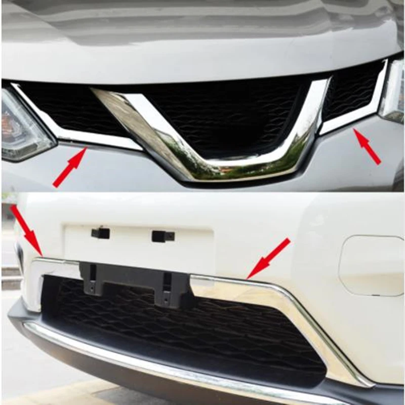 

ABS Chrome for 2014 2015 2016 Nissan X-Trail T32 X Trail XTrail Rogue Car Accessories Front Grille Grill Cover Trim Styling 4Pcs