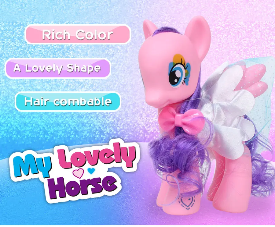 Lanyitoys 5 дюймов с рисунком из мультфильма «Мой маленький пони экшн-фигура аниме игрушки с маленькими куклы-лошади игрушки для девочек Подарки