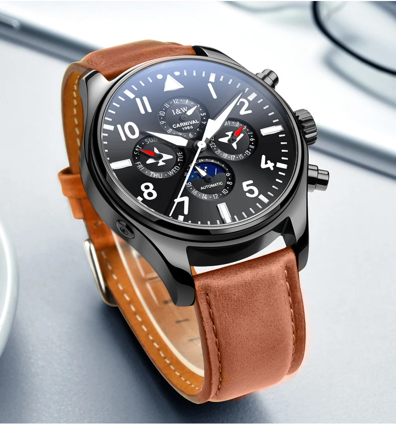 Карнавал Piolt автоматические механические мужские часы Topbrand Роскошные Montre светящиеся водонепроницаемые спортивные модные relogio masculino