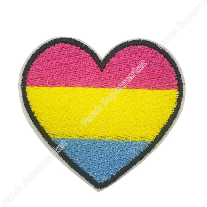 Пансексульные нашивки с надписью Pan Pride Heart значок флагом для геев брака прав