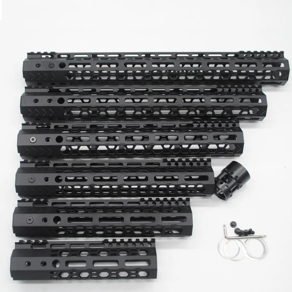 TriRock стиль 7 ''9'' 10 ''12'' 13,5 ''15'' дюймовый M-lok поручень Сверхлегкий Пикатинни Крепление Sytsem_Black Andoized