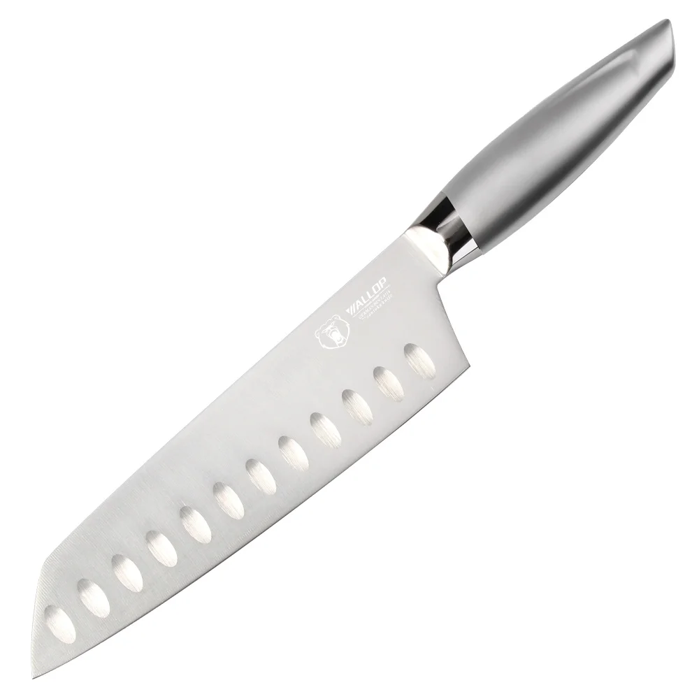 WALLOP Santoku нож-HC из нержавеющей стали немецкий кухонный нож с эргономичной ручкой-7'' - Цвет: Santoku knife