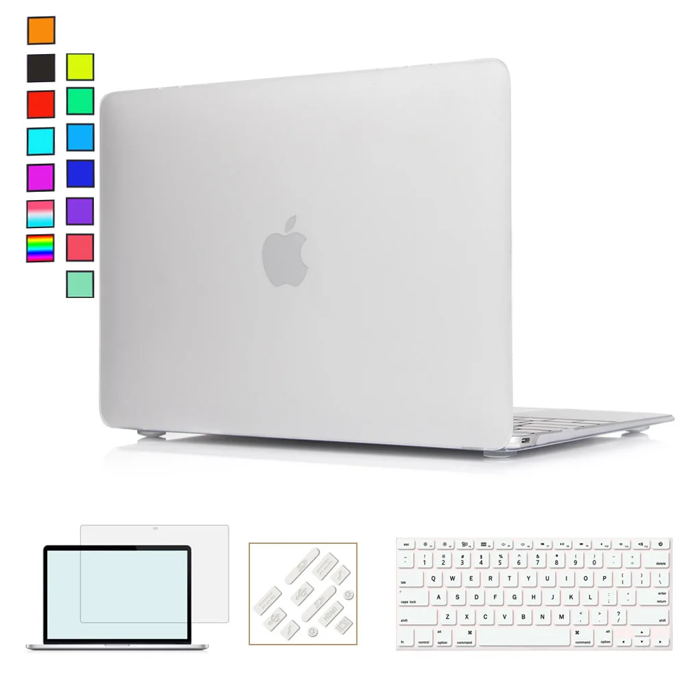 Для нового Macbook Air 13 чехол+ клавиатура чехол для Apple Macbook Air Pro retina 11 12 13 15 Mac Book 15,4 13,3 дюймов чехол для ноутбука - Цвет: Matte White