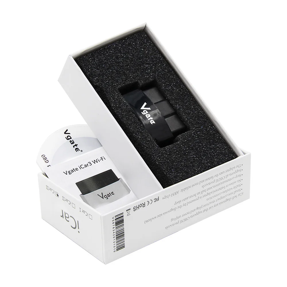 Vgate icar3 elm327 wifi OBD OBD2 сканер диагностики автомобиля OBDII кодовый считыватель для IOS/android elm 327 wi fi сканер automotriz
