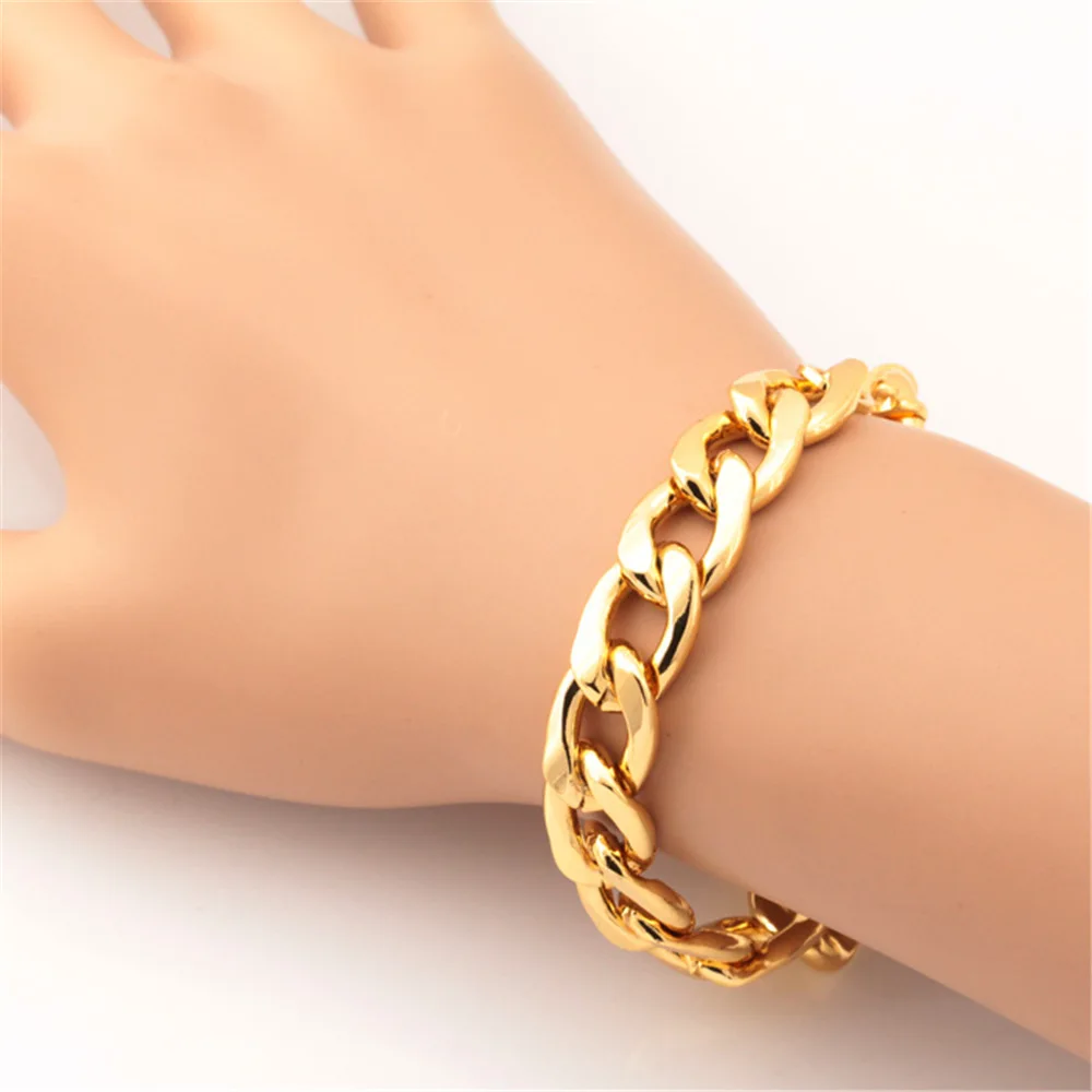 U7 Коренастый Мужской Панцирь Браслет Оптом Ювелирные Изделия Позолоченный