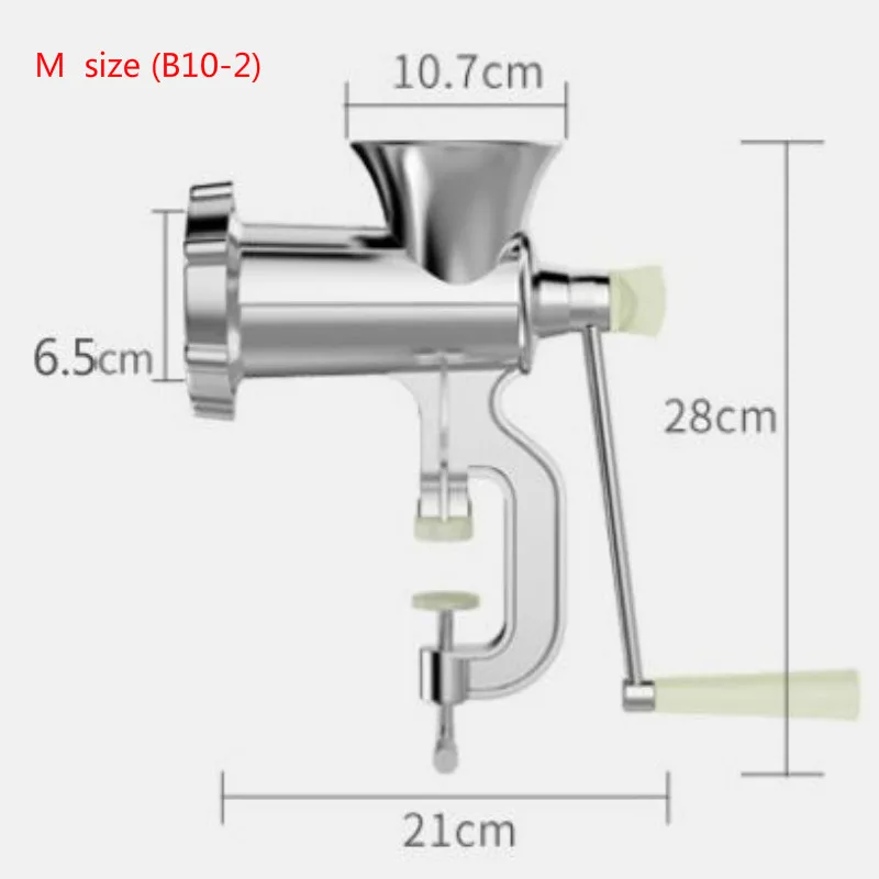 M size (B10-2) 4 размера, 4 в 1, многофункциональная мясорубка, ручная домашняя дробилка для колбасы, шприц, наполнитель, экструдер, мясорубка, клизма, бесплатный подарок, 3 трубки - Цвет: M size (B10-2)