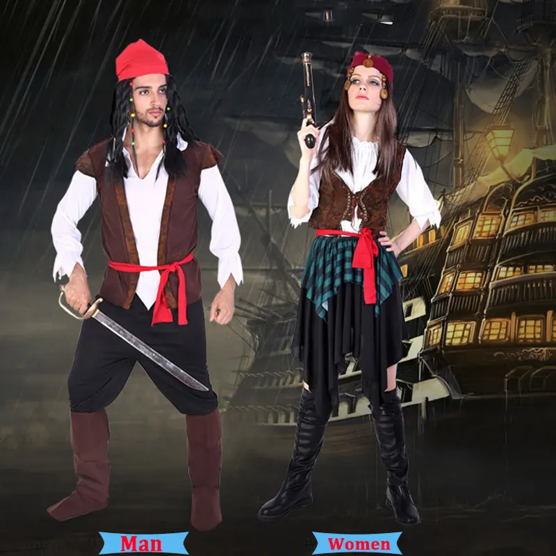 Хэллоуин семейный косплей костюм Пираты Капитан для родителей сценический