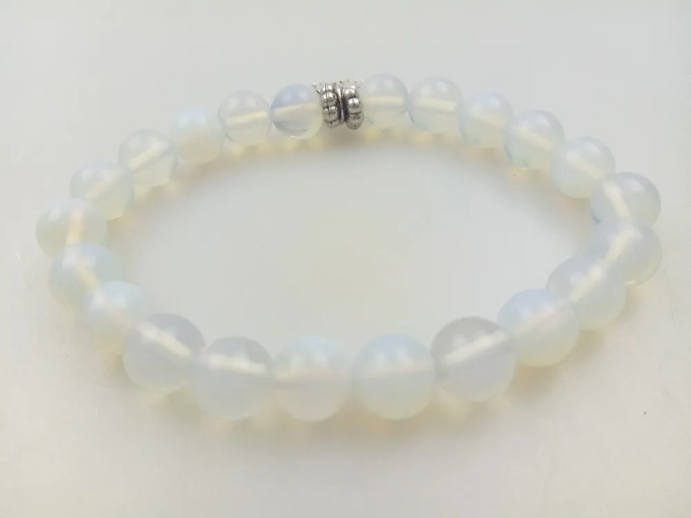 Модные браслеты для мужчин и женщин 8 мм браслет из опала бусины мини подвеска в