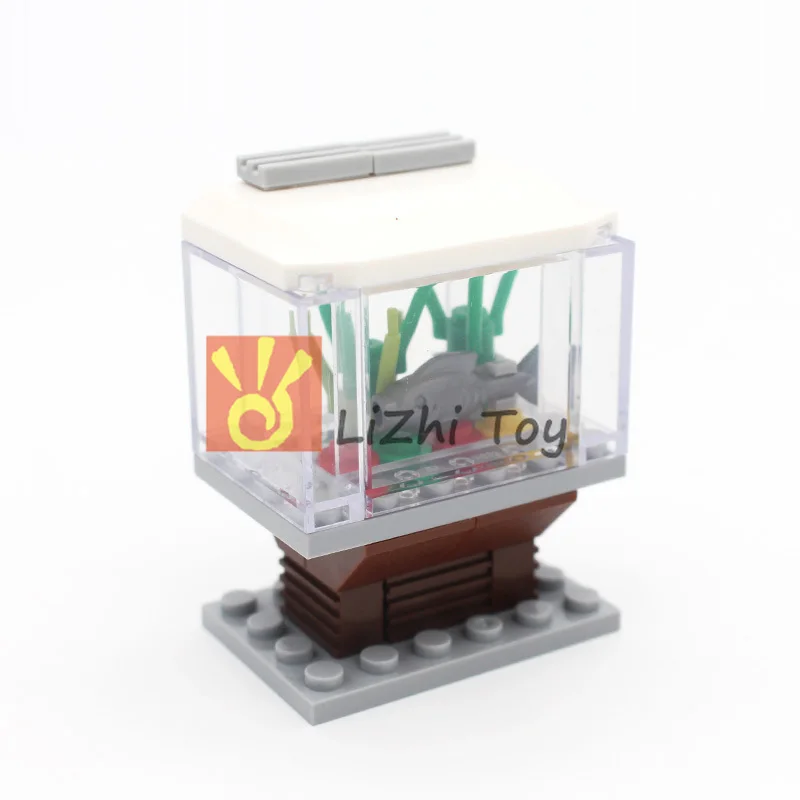 Кубики Moc аквариум предметы мебели сделай сам развивающие строительные блоки