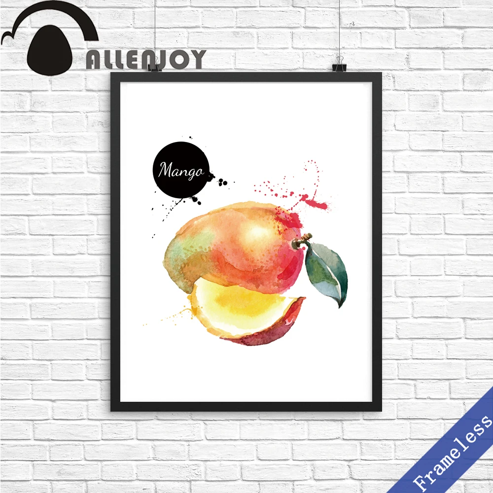 Allenjoy холст печать ручная роспись акварель манго фрукты плакат картина украшение