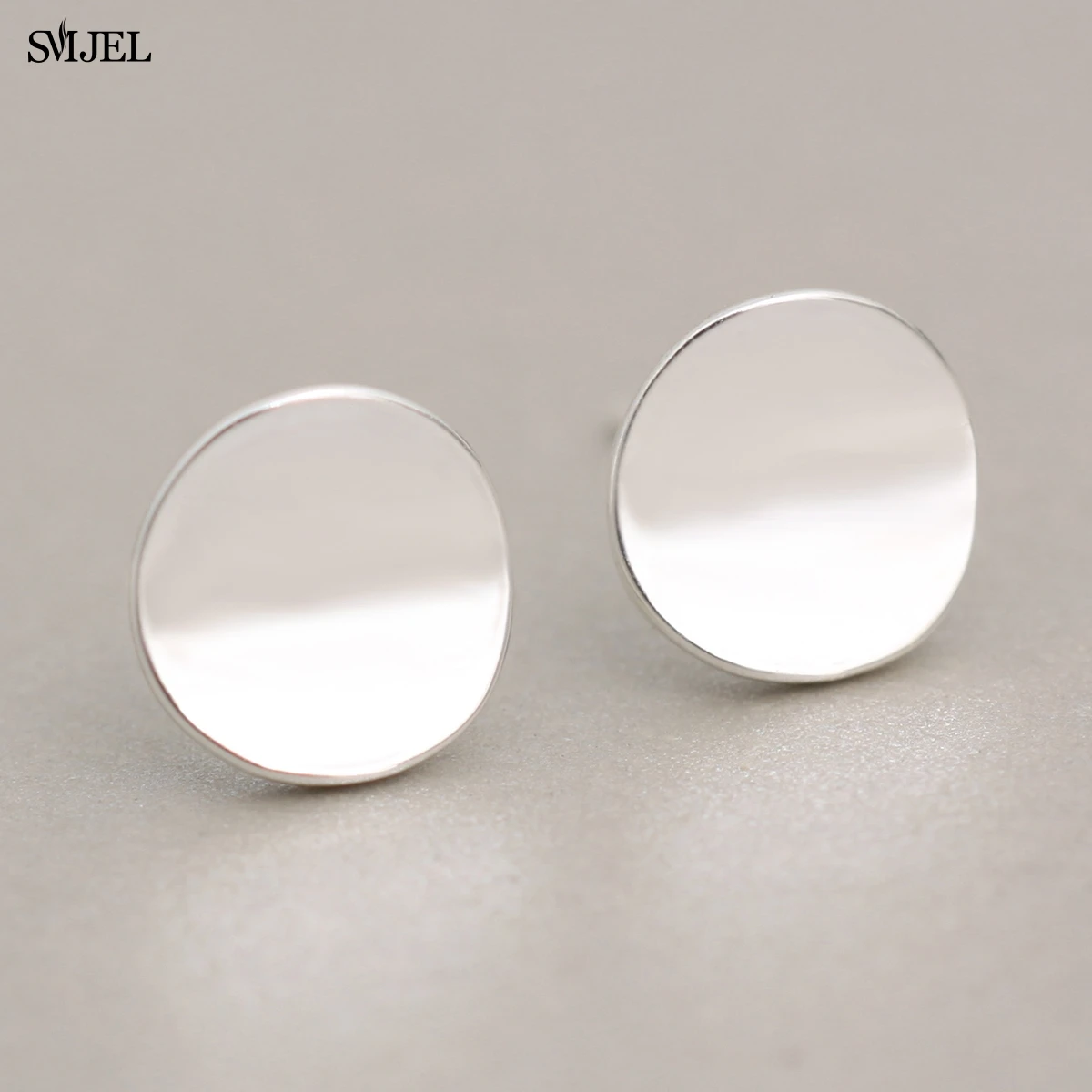 

SMJEL 2018 New Fashion Circle Earrings Shiny Geometric Round Stud Earrings for Women pendientes Party bijoux Accessary Jewelry