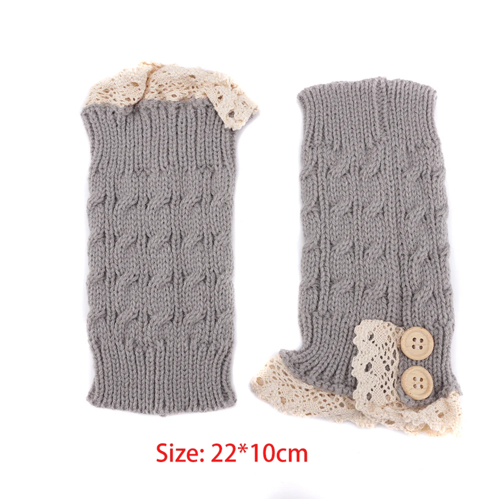 Вязаные Теплые кружевные носочки для ног короткие теплые женщин и девочек