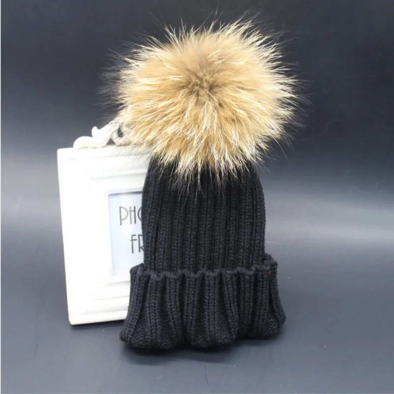 Который в душе детская шапка из натурального меха енота для мальчиков и девочек