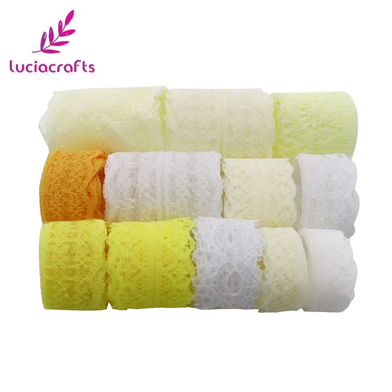 Lucia crafts 12 ярдов/партия случайным образом смешанные кружева ручной работы Швейные кружева DIY Лоскутные Аксессуары материал R0109 - Цвет: white color range