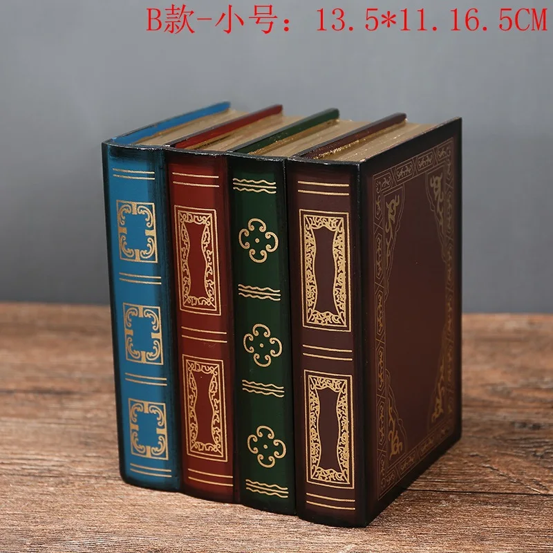 B Small Креативные винтажные деревянные книги форма шкатулка для украшений украшения ретро стол для хранения миниатюрные домашние рукодельные украшения подарки - Цвет: B Small