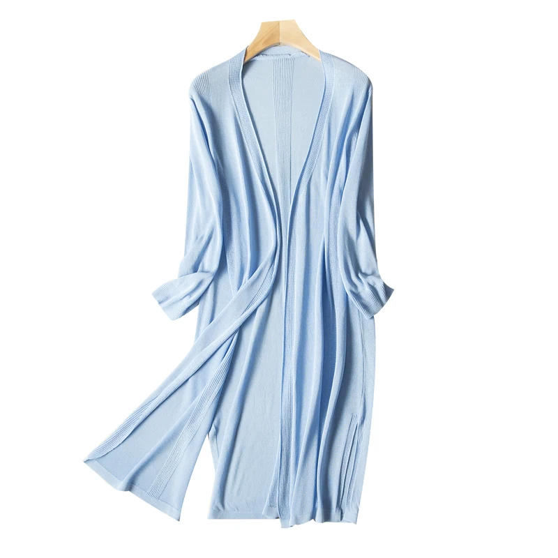 2018 сезон: весна–лето Для женщин Модные свитеры Длинные кардиганы v-образным