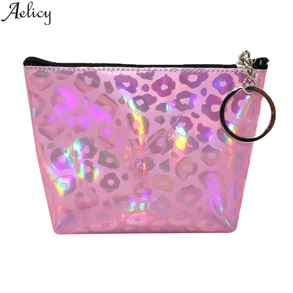 Женские мини кошельки Aelicy маленькие вместительные с леопардовым принтом