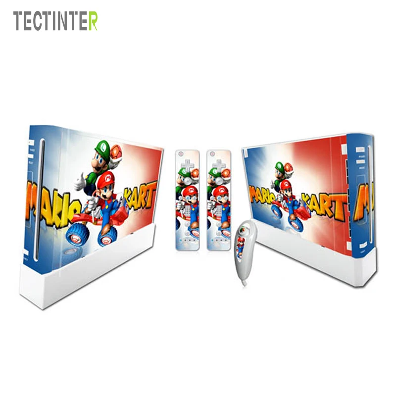 Mario для nintendo wii консоль виниловая кожа наклейка крышка с 2 шт контроллер наклейка для wii контроллер геймпад аксессуары