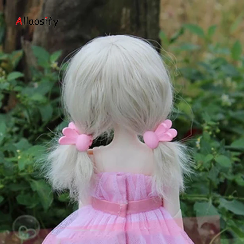 Allaosify BJD парик для шарнирной куклы SD парик небольшой косу whiteshort волосы высокого temperature1/3 1/4 1/6 при покупке одного второй в подарок, волос
