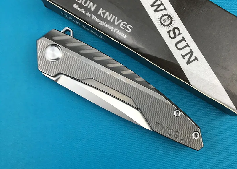 TWOSUN TS05 флип шарикоподшипник складной нож D2 лезвие титановый сплав Кемпинг Открытый фруктовый резак EDC