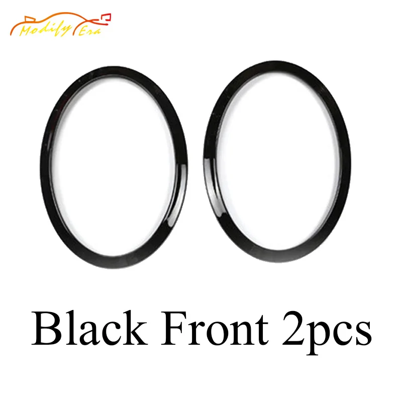 black Front 2pcs Декоративные наклейки для фар задний фонарь для Mini Cooper One JCW F55 F56, набор для стайлинга автомобилей, автомобильные аксессуары - Название цвета: black Front 2pcs