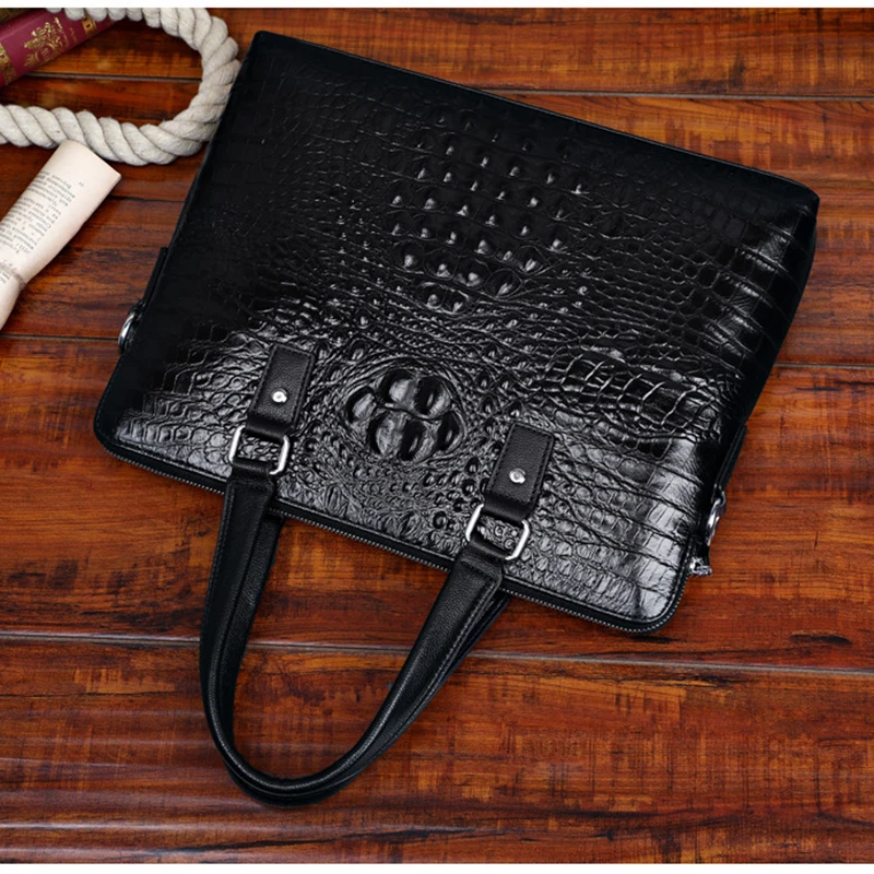 Мужской портфель с крокодиловым узором деловая сумка из яловой кожи для мужчин