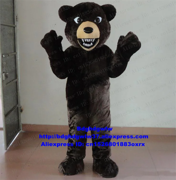 Костюм-талисман с длинным мехом и черным медведем костюм персонажа из