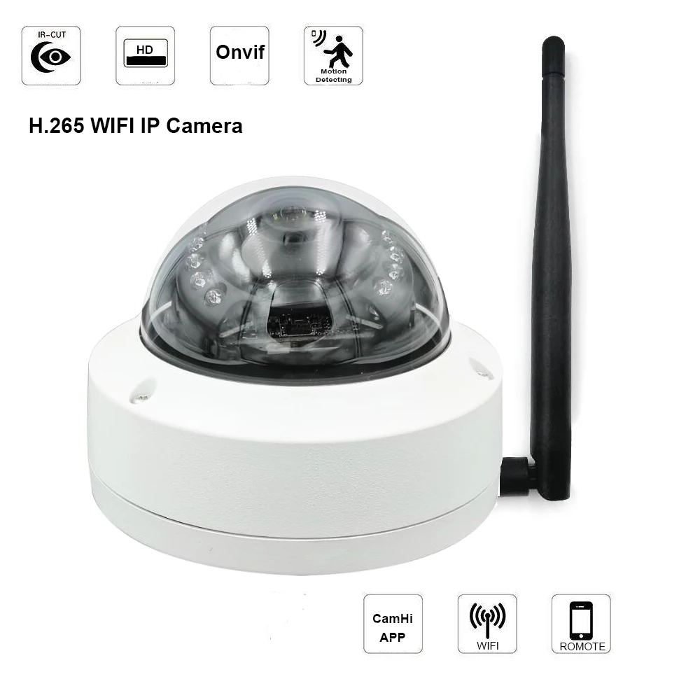 H.265 5MP wifi IP камера 2592*1944P Onvif P2P сеть Открытый Встроенный SD слот водонепроницаемый