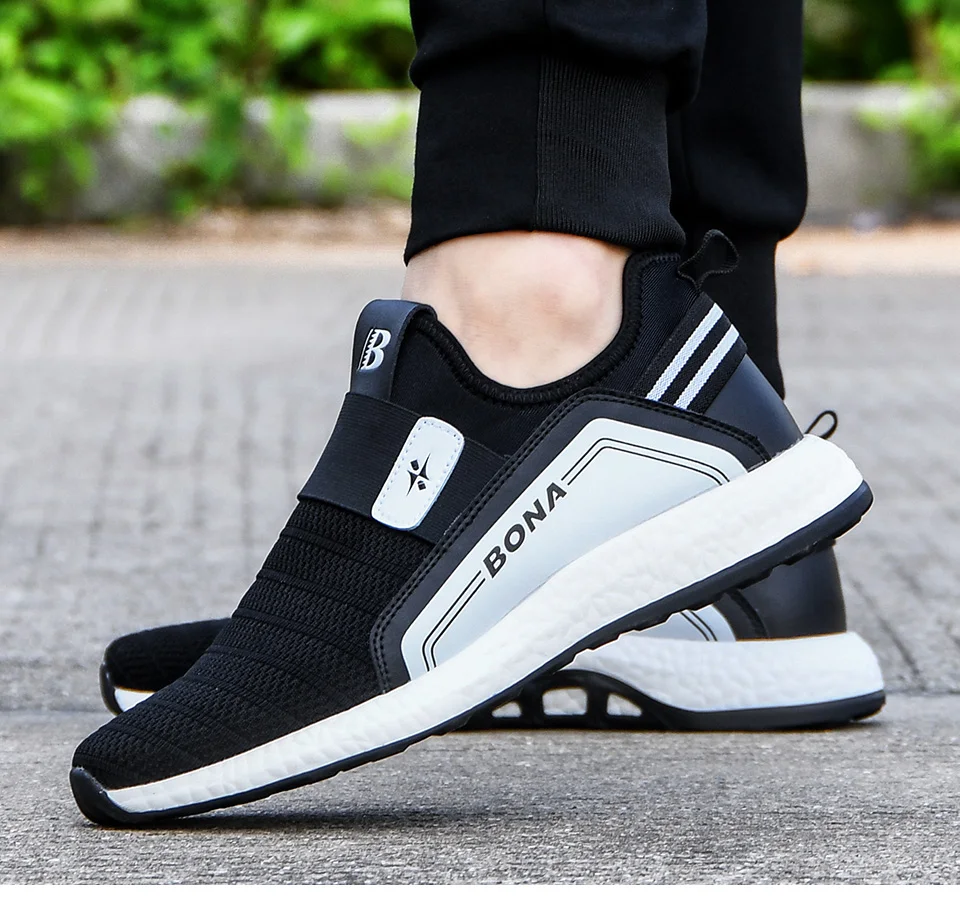 BONA/Новинка года; популярные мужские кроссовки; Легкие дышащие; Zapatillas; мужская повседневная обувь из сетчатого материала; модная мужская обувь; zapatos hombre