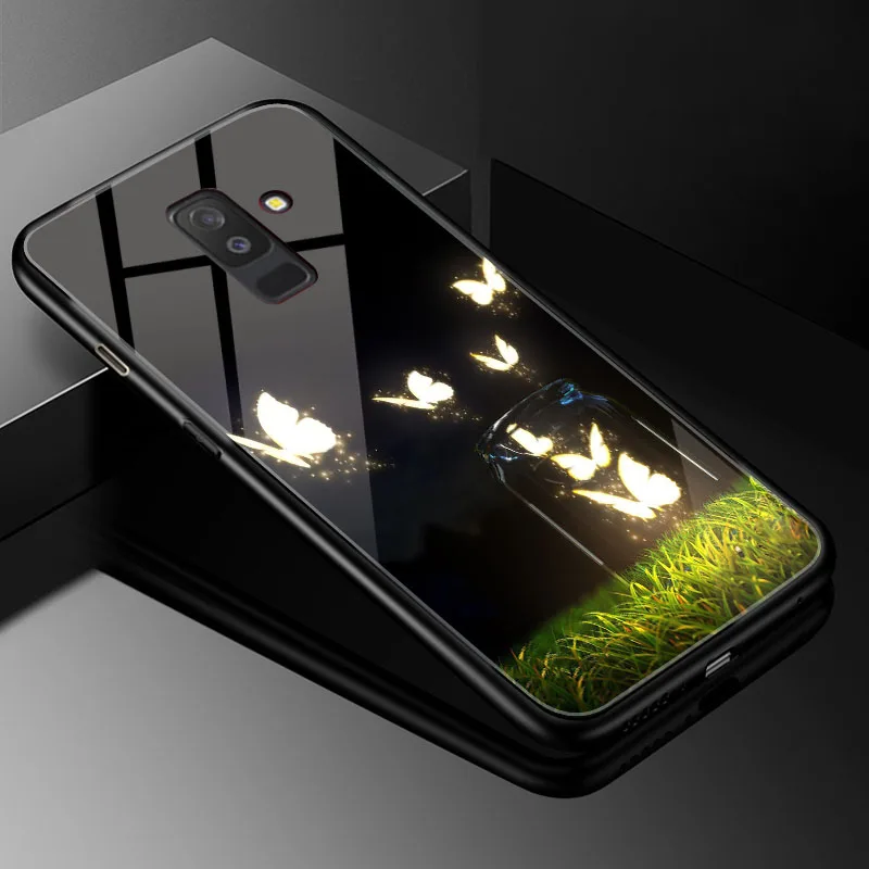DIY Фото Чехлы для телефона на заказ для samsung A6 Dual SIM SM A600 A600F закаленное Стекло крышка samsung A6 плюс A605 A605F