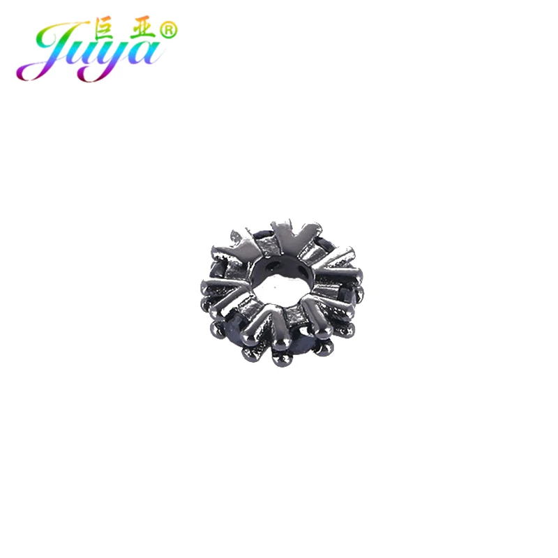 Metal Black Black Juya ручной работы Рукоделие ювелирные изделия бусины поставки украшения металлические снежинки 8 мм разделители бусины аксессуары для изготовления ювелирных изделий - Цвет: Metal Black Black