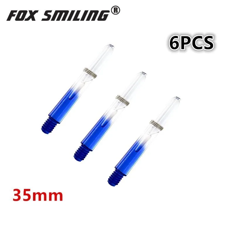 35mm 6pcs blue Лиса Улыбающееся 30/12/6 шт. синий черный прозрачный 35/48 мм нейлон Пластик древки для Дартса 2BA для профессионального Dardos аксессуары - Цвет: 35mm 6pcs blue